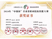 获2024年“中银杯”甘肃省职业院校技能大赛“二等奖”